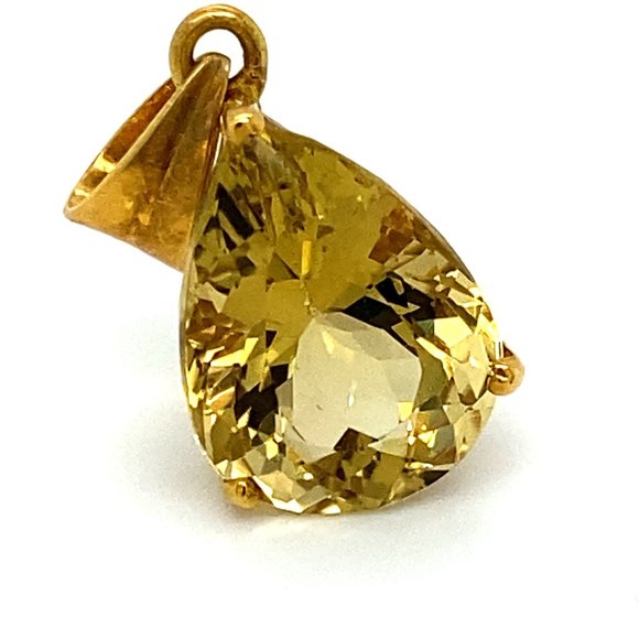 Congo Citrine 8.09ct Solid 18K Gold Pendant